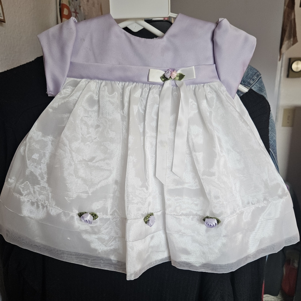 Girls' Purple and White Dress